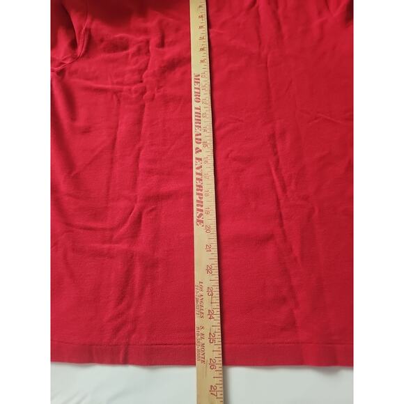 VTG .1990s Polo Ralph Lauren Shirt Mens Sz M Red V-neck Pony Single Stitch - Picture 10 of 11